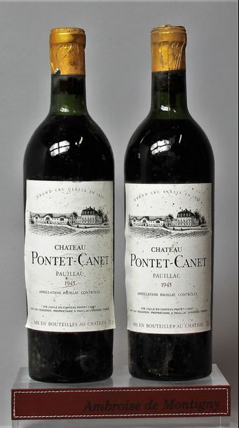 null 2 BOUTEILLES CHÂTEAU PONTET CANET - 5é GCC Pauillac 1945
Bouteilles reconditionnées,...