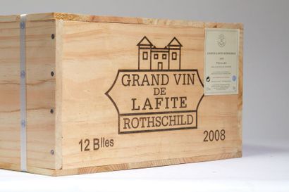 null 12 BOUTEILLES CHÂTEAU LAFITE ROTHSCHILD - 1er GCC Pauillac 2008
Caisse bois...