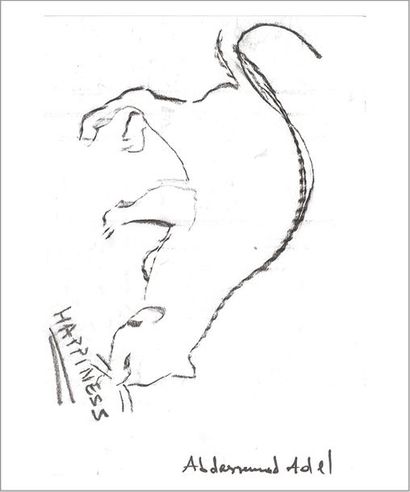 Adel ABDESSEMED (né en 1971) Happiness, 2003
Ensemble de quatre dessins au fusain...