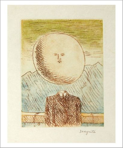 René MAGRITTE (1898-1967) L'art de vivre, planche I de la série Lien de Paille, 1968
Lithographie.
Signée...