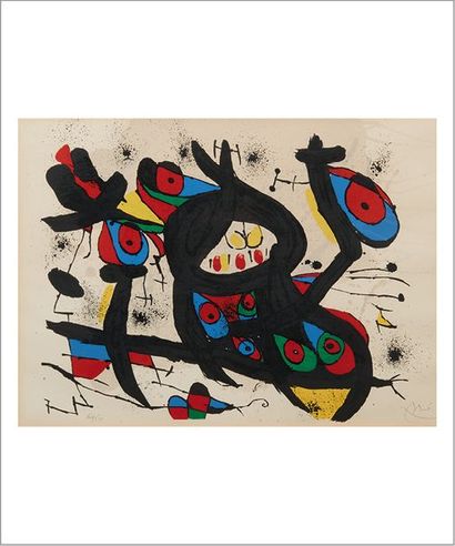 Joan MIRO (1893 - 1983) Sans titre
Lithographie en couleur.
Signée en bas à droite.
Numérotée...