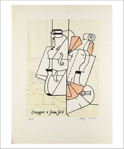 Valerio ADAMI (Né en 1935) Omaggio a Juan Gris, 1967
Lithographie. Epreuve d'artiste.
H_70...