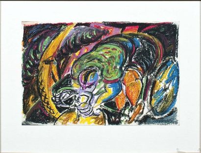 ROBERTO MANGOU (1920-2003) Sans titre, 1986
Pastel à l'huile sur papier.
Signé et...