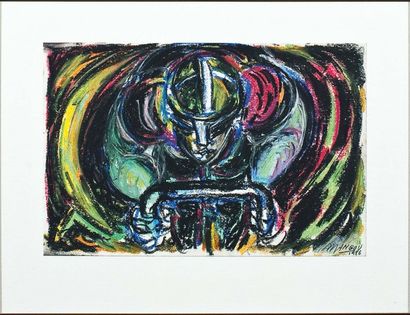 ROBERTO MANGOU (1920-2003) Sans titre, 1986
Pastel à l'huile sur papier.
Signé et...