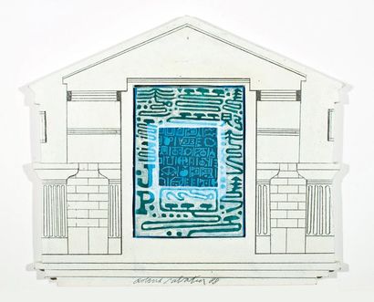 Roland SABATIER (né en 1942) Histoire de l'architecture - Temple N°26, 1988
Acrylique...