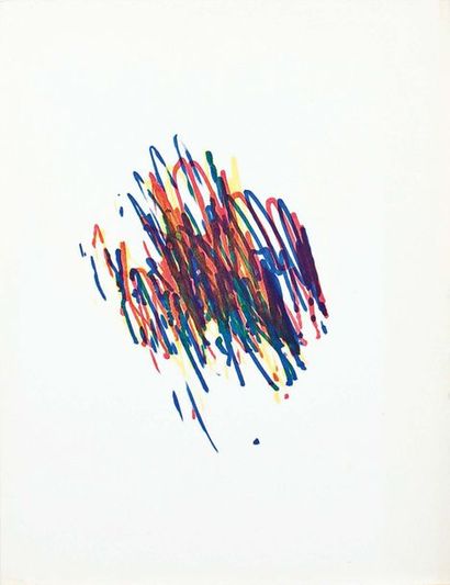Jean TINGUELY (1925-1991) Sans Titre, 1963
Feutres sur papier.
Machine à dessiner.
H_33...