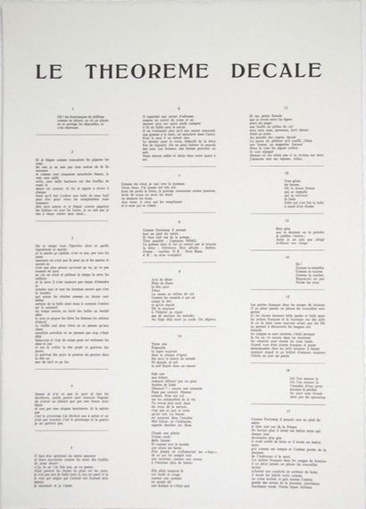 Denis CASTELLAS (né en 1951) Le théorème décalé, 1971
Portfolio 6 pages non reliées...