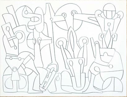 Georges LAURO (né en 1939) Sans titre
Crayon gras sur papier.
Signé et daté en bas...