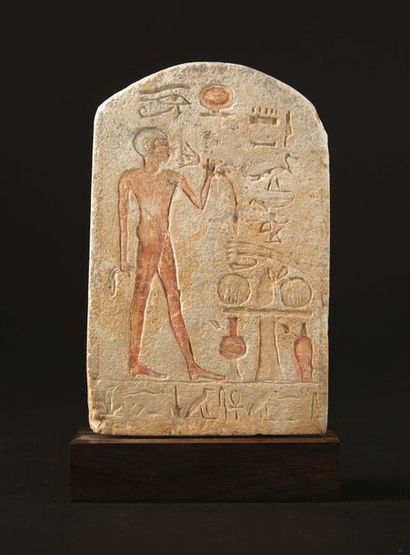 null ?STÈLE AU NOM DE BAK-IMEN.
Égypte, Nouvel Empire, XVIIIe dynastie.
Petite stèle...