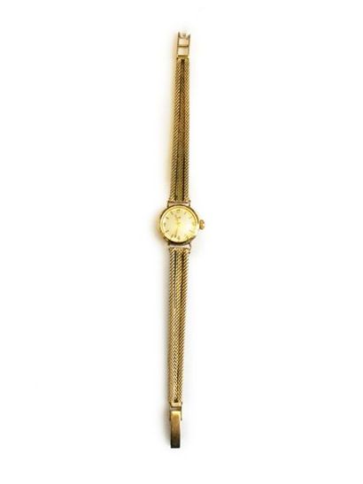 null LIP Vers 1960 Montre bracelet pour femme en or jaune 18k (750), cadran blanc,...