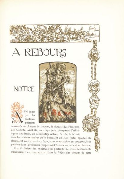 HUYSMANS (Joris-Karl) 
À rebours.
Paris: Pour les Cent Bibliophiles, 1903. — In-8,...