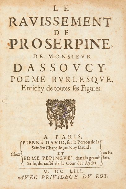 null [ASSOUCY, FURETIÈRE & SCARRON].
Recueil de pièces burlesques, 1648-1656:
- ASSOUCY...