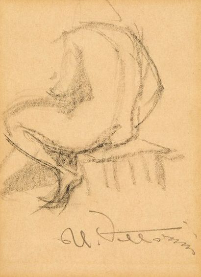 UMBERTO VITTORINI (BARGA, LUCCA 1890 - MILANO 1879) Nudo seduto
Matita nera su carta
Firmato...