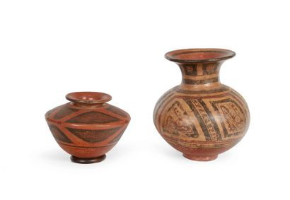 PANAMA Due vasi Cocle in terracotta decorata (restauri)
Deux vases Cocle en terre...