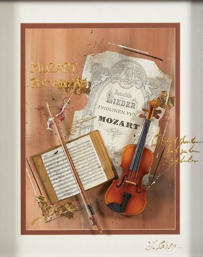 SALVATORE COCCIA (XX SECOLO) Mozart Romanza
Collage su tela
Firmato "Mozart Romanza"....