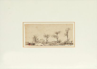 AUGUSTE-ANDRÉ LANÇON (SAINTCLAUDE 1836 - PARIS 1887) Paesaggio con alberi
Inchiostro...
