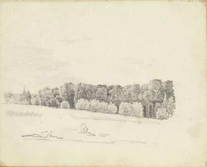 CHARLES-NICOLAS LEMERCIER (FRANCIA 1797 - 1859) Paesaggio italiano
Matita nera su...
