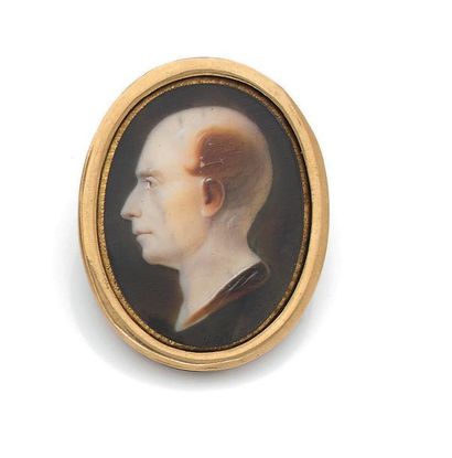 PARANT LOUIS BERTIN (1768-1851), ATTRIBUÉ À. 
Portrait miniature ovale peint sur...