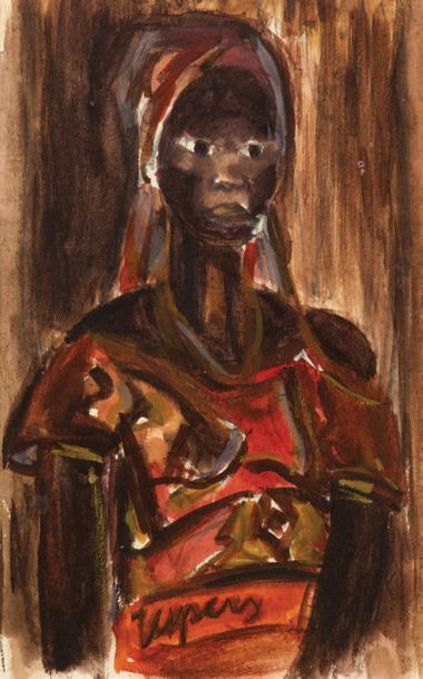 Floris JESPERS (1889-1965) Femme africaine
Crayon et aquarelle sur papier.
Signé...