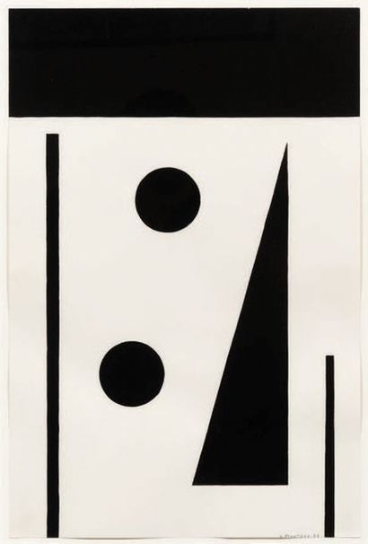 LÉOPOLD PLOMTEUX (1920-2008) Composition abstraite, 1972
Encre sur papier.
Signé...