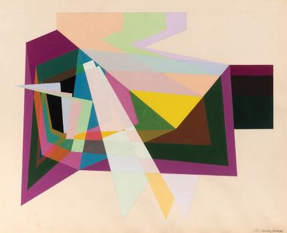 STELLA VAN DER AUWERRA (1920-1984) Composition, 1955
Gouache sur papier.
Signé en...