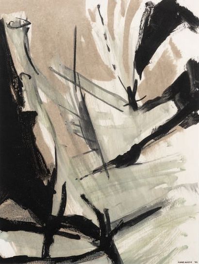 ANDRÉ GOFFIN (NÉ EN 1930) Composition, 1962
Gouache et aquarelle sur papier.
Signé...