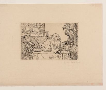 James Ensor (1860-1949) La gourmandise, 1904
Eau forte.
Signée et datée au crayon...