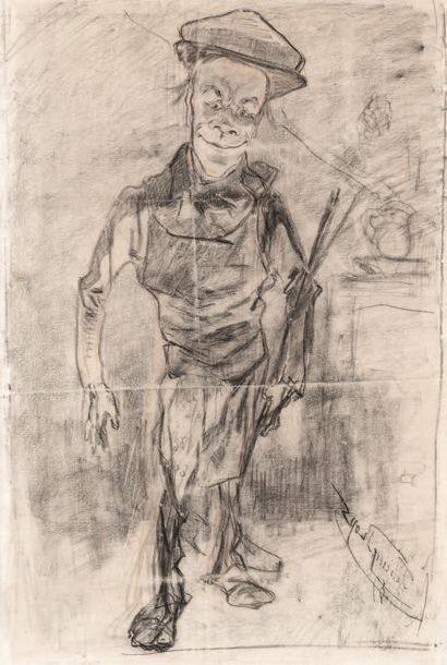 Félicien Rops (1833-1898) L'acteur Tautin, 1857
Crayon avec rehauts de couleur sur...