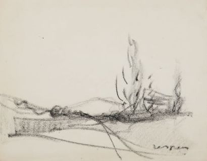 Floris JESPERS (1889-1965) La flamme
Fusain sur papier.
Signé en bas à droite.
H_21,2...