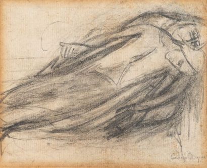 GEORGE MINNE (1866-1941) Piéta
Crayon sur papier.
Signé en bas à droite.
H_11,2 cm...