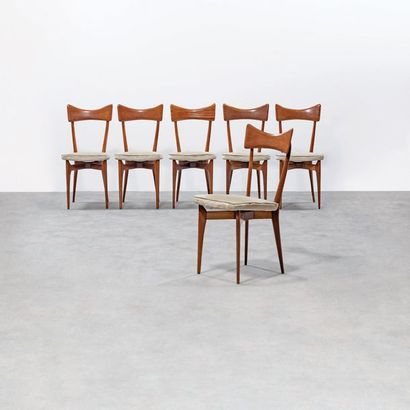 ICO (1916-1996) & LUISA PARISI (1920-1990) Série de 6 chaises modèle «Columbo»
Noyer...