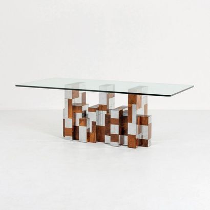 PAUL EVANS (1931-1987) Table de salle à manger issue de la série modèle «Cityscape»
Noyer...