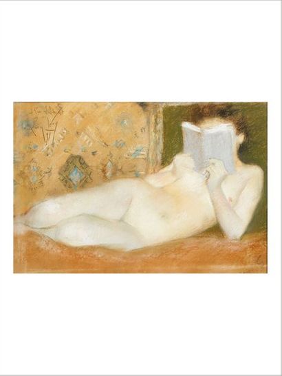 Lucien Levy-Dhurmer (1865-1953) Femme nue lisant, 1891
Pastel sur papier.
Signé,...