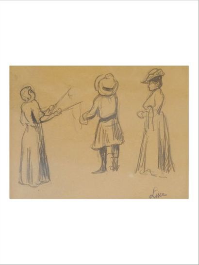 MAXIMLIEN LUCE (1858-1941) Personnages
Etude au crayon et plume sur papier.
Signé...