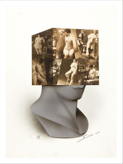 Sacha SOSNO (1937-2013) Pensées, 2007
Collage et crayon sur carton.
Signé et numéroté...