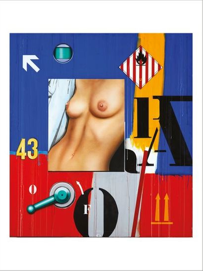 Peter KLASEN (né en 1935) Fragment Nu/0/43/03, 2003
Acrylique sur toile.
Signée,...
