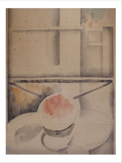 ALFRED RETH (1884-1966) Nature morte, 1912
Aquarelle et crayon sur papier.
Signé...