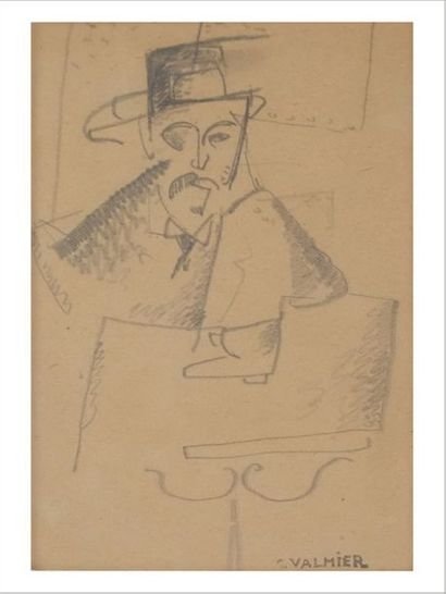 GEORGES VALMIER (1885-1937) Etude de personnage, 1916-1918
Dessin au crayon sur papier.
Cachet...