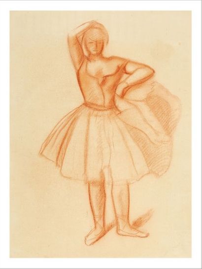 André DERAIN (1880-1954) Danseuse debout
Sanguine sur papier.
Signée en bas à droite.

Sanguine...