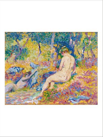 Henri Edmond CROSS (1856-1910) Femmes nues dans un paysage, circa 1906-1907
Huile...