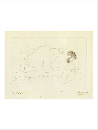 Pablo Picasso (1881-1973) Homme et femme, 1927
Eau-forte.
Signée à l'encre et numérotée...