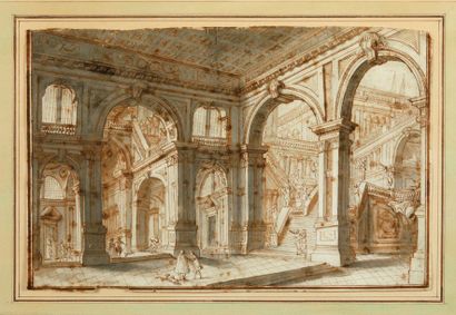 ÉCOLE BOLONAISE DU XVIIIE SIÈCLE, ATELIER DE FERDINANDO GALLI BIBIENA Fantaisie architecturale...