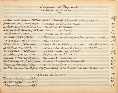 JACQUES OFFENBACH (20 JUIN 1819 - 5 OCTOBRE 1880) Très important volume d'autographes...