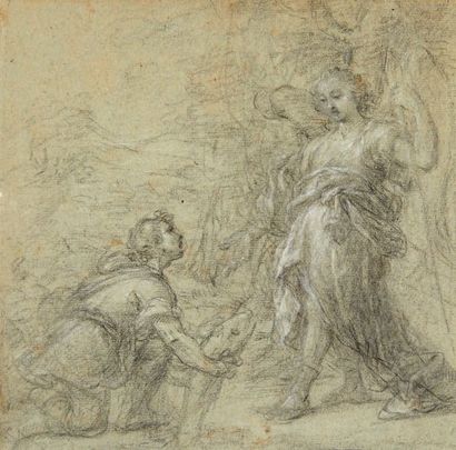 ATTRIBUÉ À GIOVANNI BATTISTA RANIERI DEL PACE (PISE 1681-1738) Recto: Tobie et l'ange
Verso:...