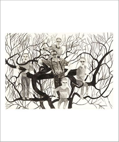 MARC BAUER (NÉ EN 1975) 
Abendland XIII, tree, 2006
Fusain et mine de plomb sur assemblage...