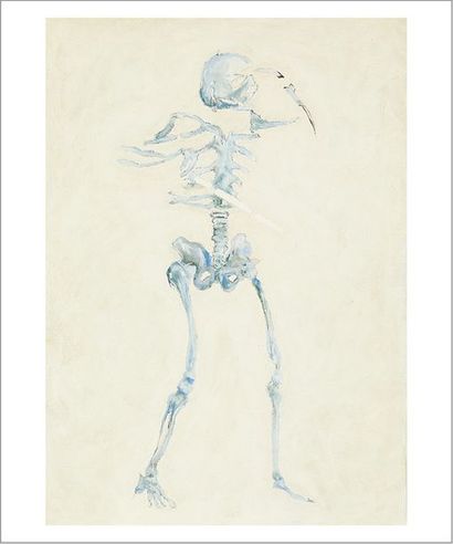 BRUNO PERRAMANT (NÉ EN 1962) 
Petit squelette bla nc, 2006
Huile sur toile.
Signée,...
