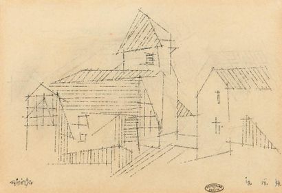 LYONEL FEININGER (1871-1956) Vollersroda (près de Weimar, Thuringia), 1954 Encre...