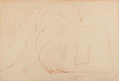 MAN RAY (1890-1976) Sans titre, 1941 Encre de chine sur papier. Signée et datée en...