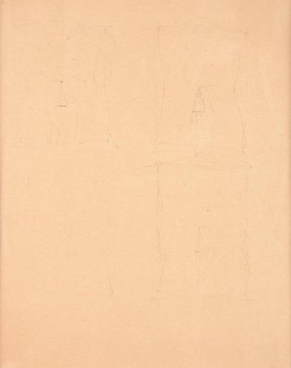LUCIO FONTANA (1899-1968) Quatre études pour « Cappella », 1950 Stylo bille sur papier....