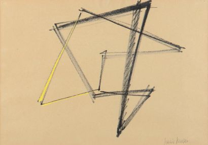 GRAZIA VARISCO (NÉE EN 1937) Composition Gouache et fusain sur papier. Signé en bas...